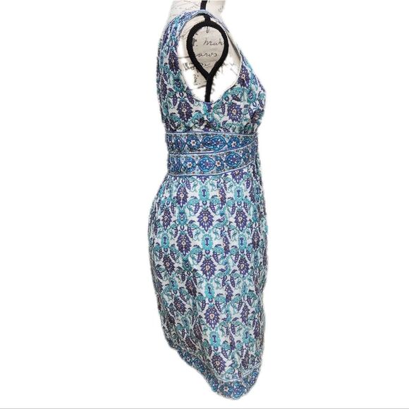 Max Studio (fits like a Small) white turquoise paisley dress‎ M - Picture 2 of 9